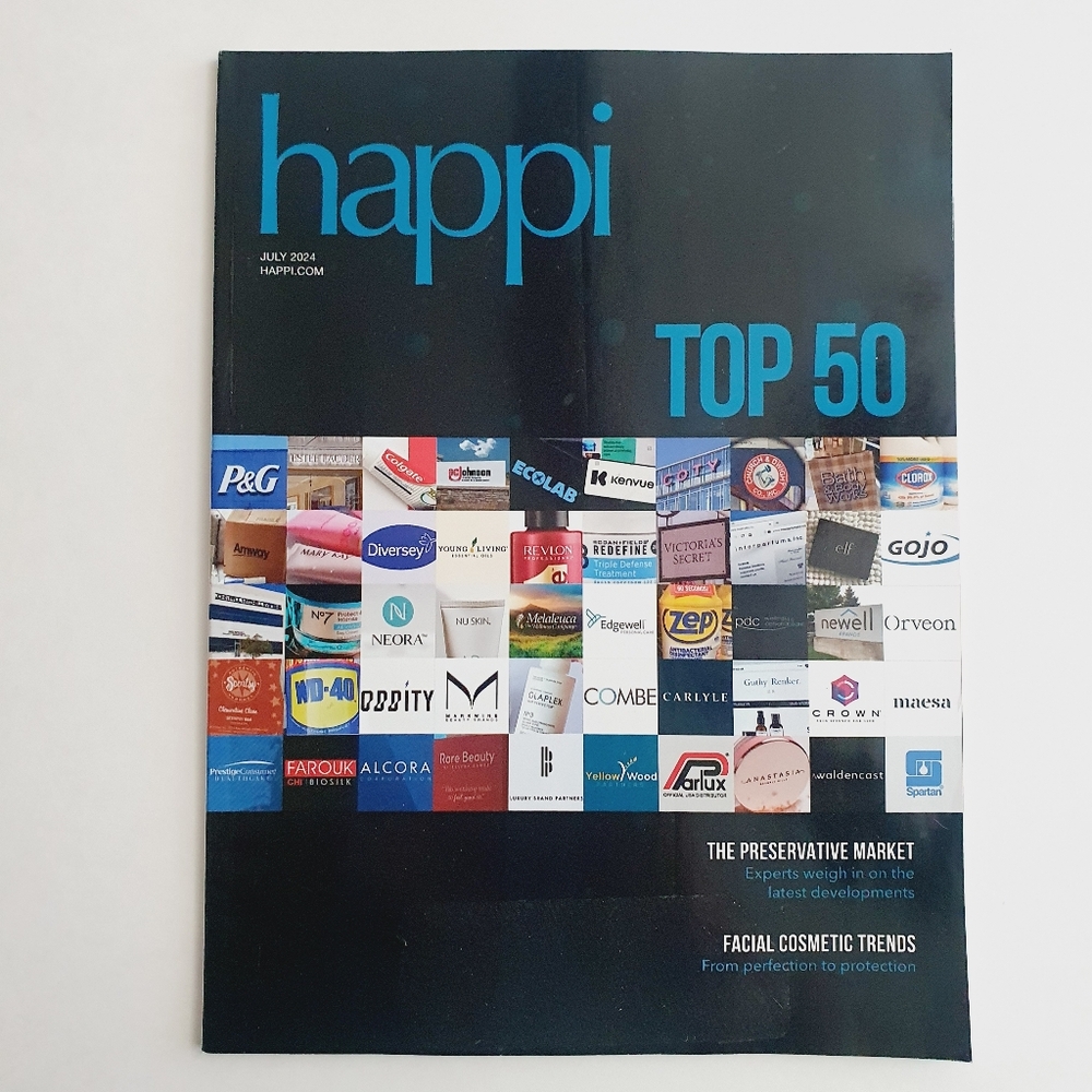 Happi Magazine July 2024 Top 50 Preservative Market, Facial Cosmetic Trends